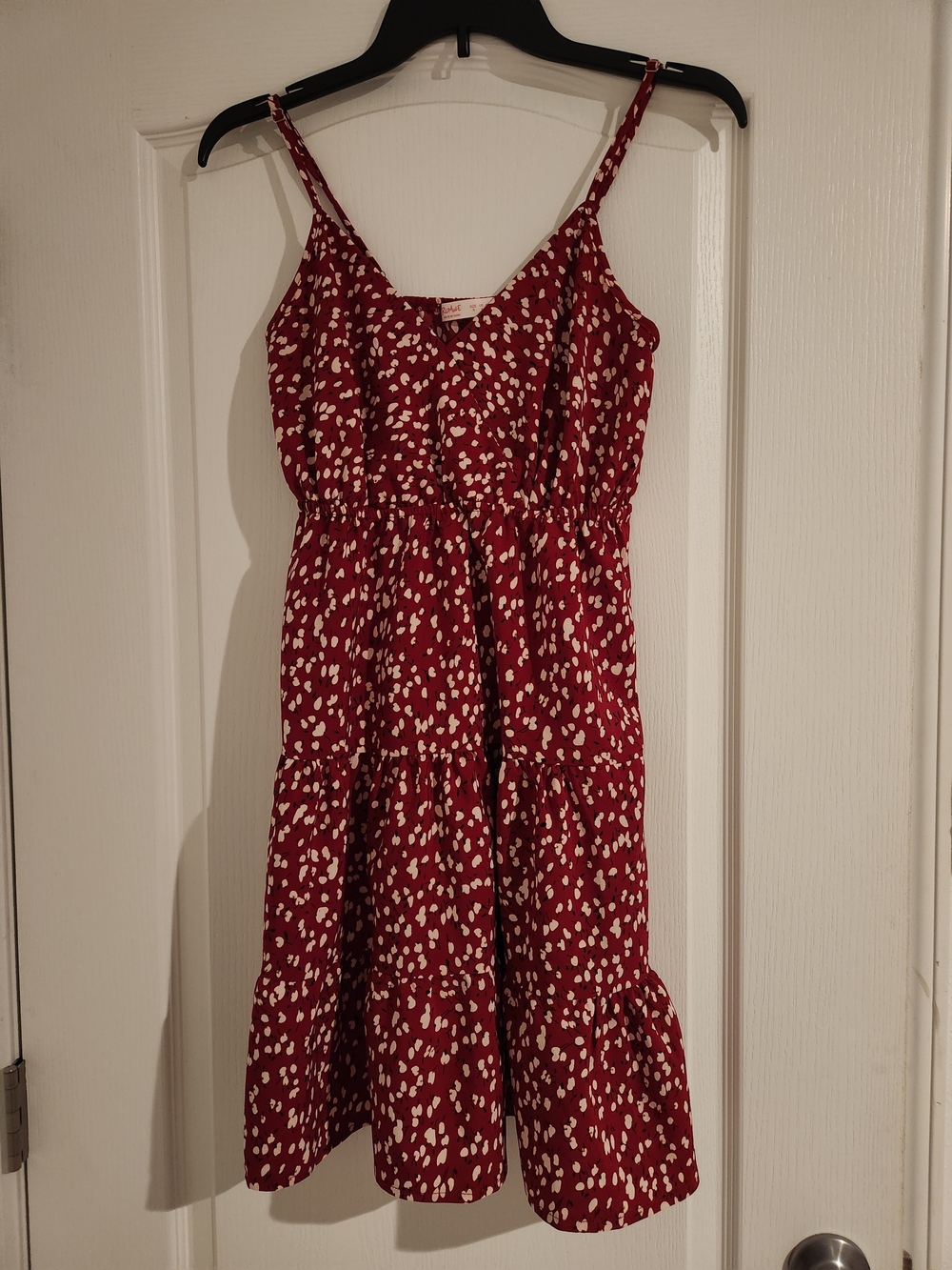 ROMWE Red Spotted Midi Sundress with Adjustable Straps